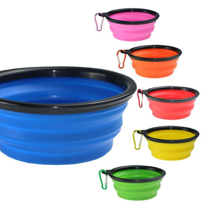 Eco Friendly High Quality Pure Solid Color Dog Silicone Outdoor Collapsible Bowl Cheap Dog Accessories Pet Feeder Bowls