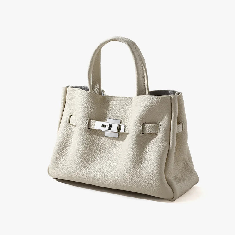 Quiet Luxury Genuine Leather Handbag for Women Pebbled Leather Totes Sac a Main Cuir Veritable Business Trip Ladies Bag Custom