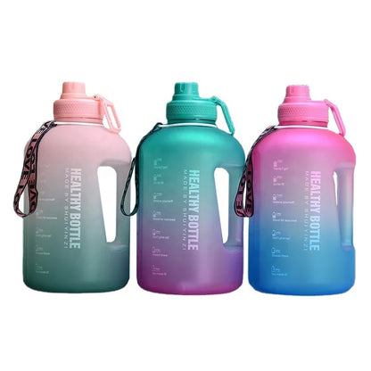 2.2L 64OZ Gallon Frosted Gym Jug Luxury Plastic BPA Free Portable Water Bottle With Motivational Time Marker