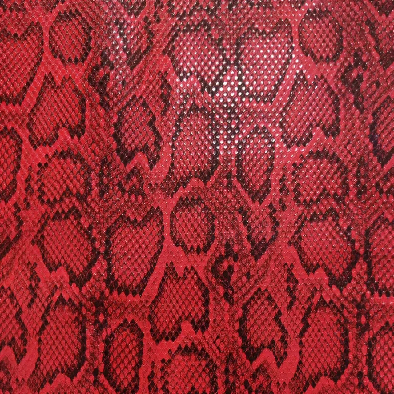 A-4109 PU Artificial Snake Skin Print Glossy Fabric Eco-Friendly Synthetic Leather for Bags Sofa Customization for Furniture