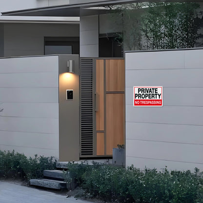 USA Warehouse Free Shipping Stainless Steel Private Property No Trespassing Sign  Durable    Fast Shipping Warning Signs