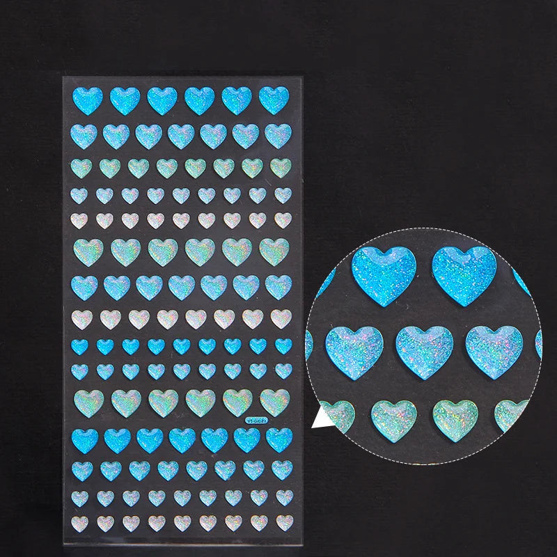 Glitter Magic Crystal Love Star Sticker 3D Shiny Gem Three-Dimensional Sticker Phone Notebook Diary DIY Gift Decoration For Girl