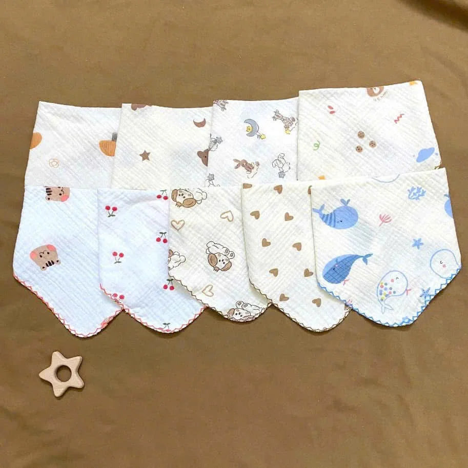Safe Soft Eco-friendly Hypoallergenic Baby Textile Design Woven Muslin Cotton Burp Cloth Newborns 20x20cm Rectangle High-quality