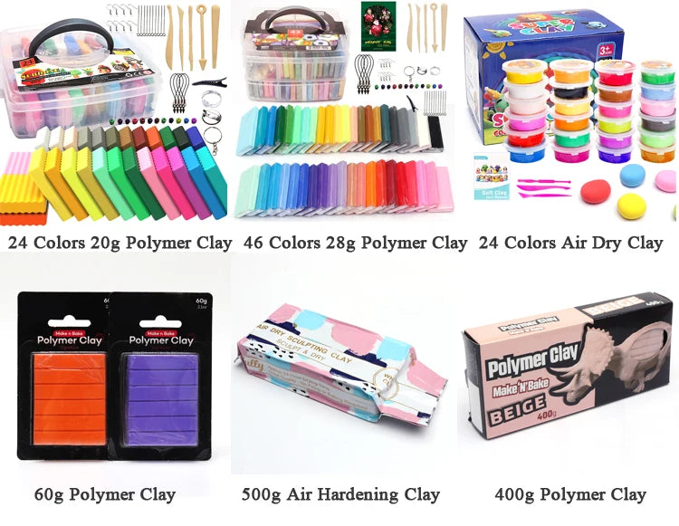 50 Colors Best Selling Set OEM Fun Colorful Polymer Clay Oven Bake