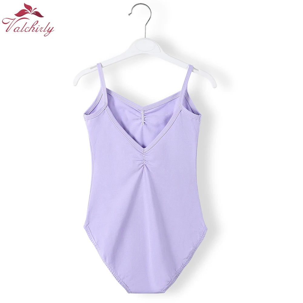 New Girls Camisole Ballet Leotard Dancewear Cotton Gymnastics Leotard Strap Ballet Leotard Dress