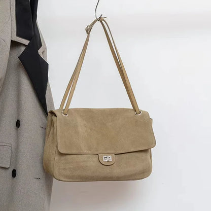 New Trending Top Grain Cowhide Leather Women's Maxi Flap Totes Shoulder Bags Ladies Crossbody Bags Fashion Classic Messenger Bag