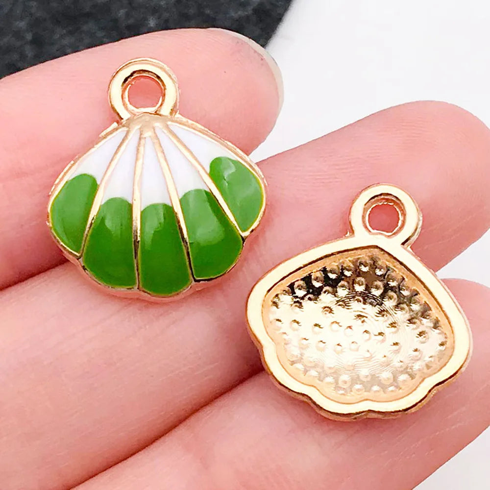 Hot Sale Natural Crafts Alloy Ocean Starfish Conch Seashell Enamel for DIY Nautical Jewelry Making Home Decoration