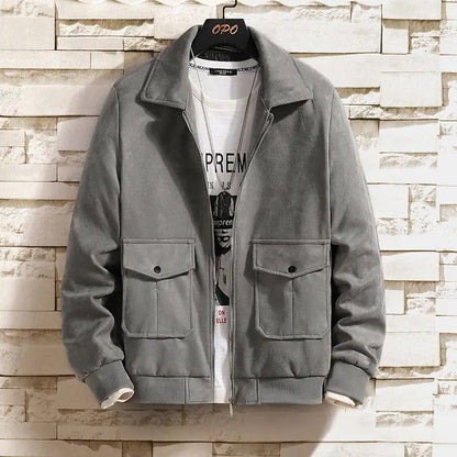 Wholesale Custom Logo Fashion Unisex Leather Denim Jackets Suede Fabric Men's Casual Slim Jean Jacket Coats