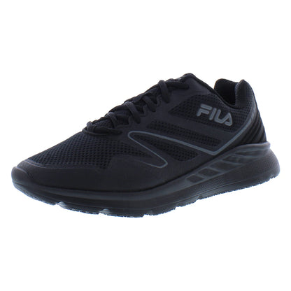 Fila Men's Memory Panorama 8 Running Shoes Black Mesh Upper Rubber Outsole EVA Midsole Summer Sportwear
