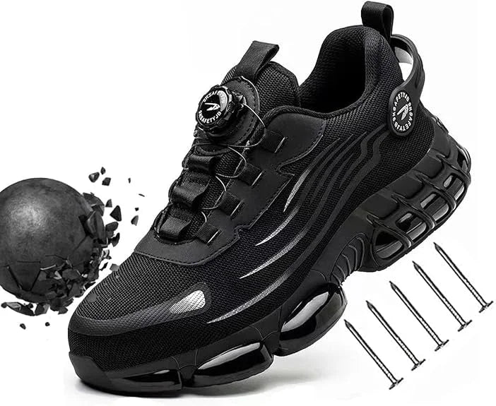 Rotating Button Mens Safety Shoes Steel Toe Smash Puncture Proof Man Work Shoes Protection Sneakers Wear-resistant Shoes for Men