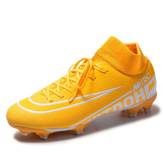 Football Shoes High Mid-Top Lace up Soccer Futsal Shoes Football Boots FG HG TF PU Leather Team Sports Boy's Men's Women's