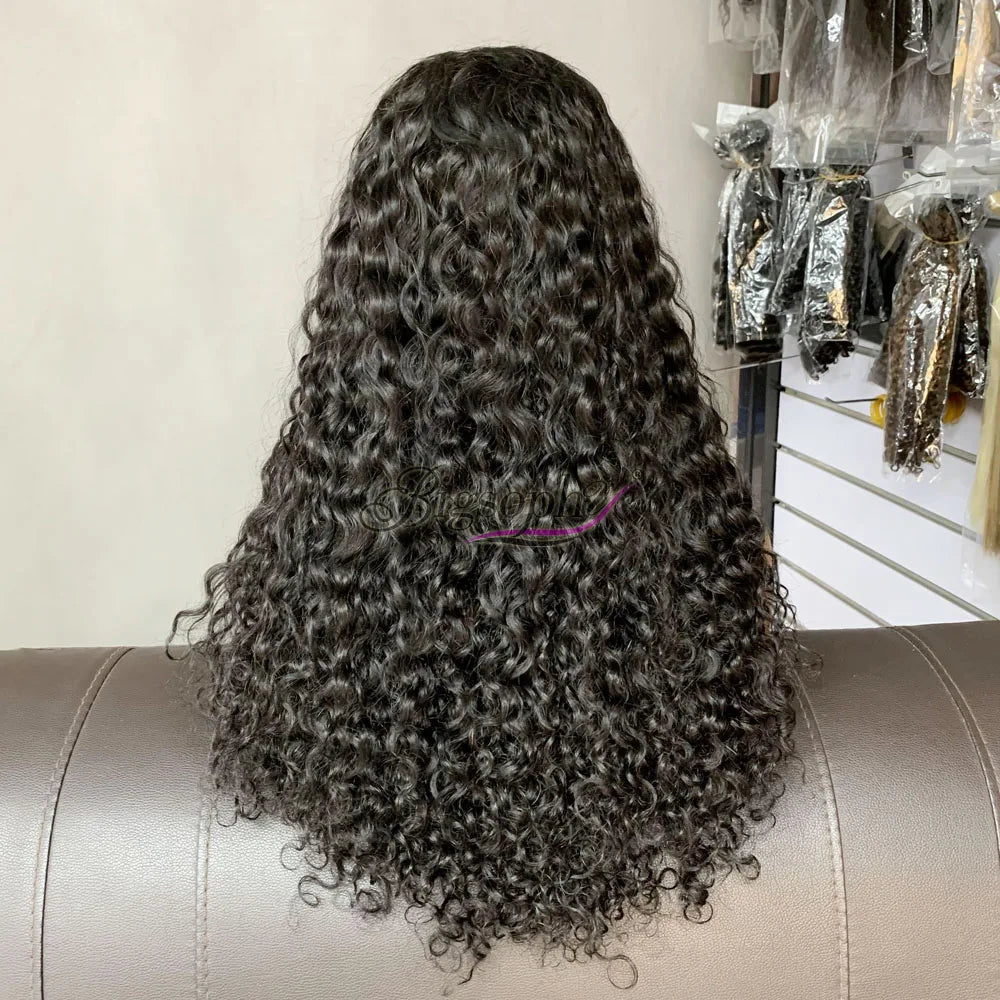 Echthaarperücke, 250er Dichte Echthaarperücke, SDD 22 Zoll Luxus-Locken 5x5 Spitzenverschluss Naturfarbe Perücke