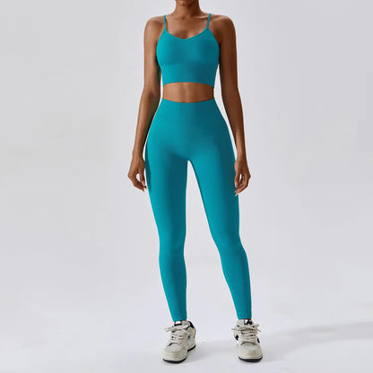Joyyoung ODM/OEM New Sexy Training Apparel Seamless Ribbed High ed Bra Scrunch Shorts Yoga Sets Fitness Sports Clothing