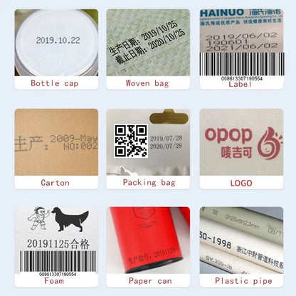 YAOMATEC  English 12.7MM Portable Handheld Printer Logo Qr Bar Code Date Number Inkjet Printer for Carton Bags Bottles Paper