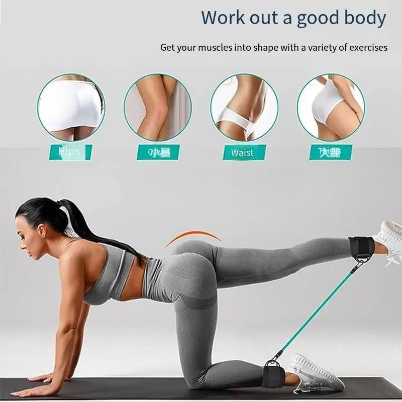 Ankle Resistance Bands Cuffs for Glutes & Butt Workouts-Fitness Exercise Equipment