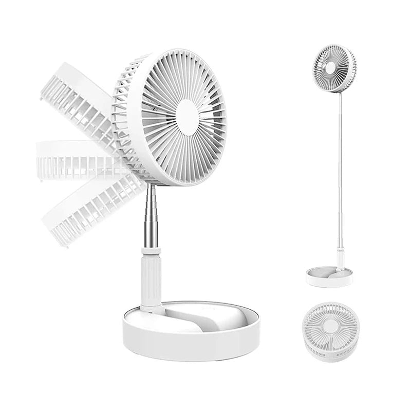 2024 Popular and Portable Usb Rechargeable Stand Folding Mini Fan Desktop Folding Fan