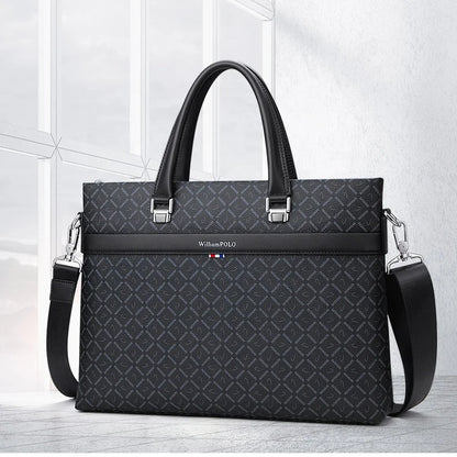 Business Men Office Bag Casual Men Briefcase Leather Laptop Bags Luxury 14 Inch Laptop PVC Briefcase Bag