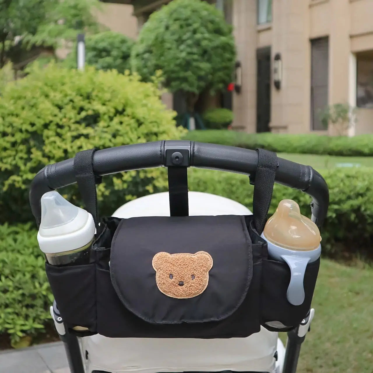 Universal Mommy Diaper Bag with Non-Slip Stroller Storage Box and Cup Holder Baby Stroller Storage Bag