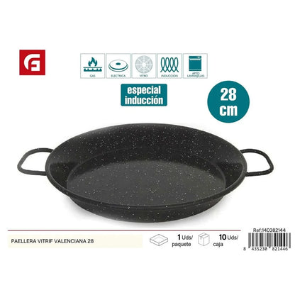 Valencian glazed paella pan 28cm for kitchen