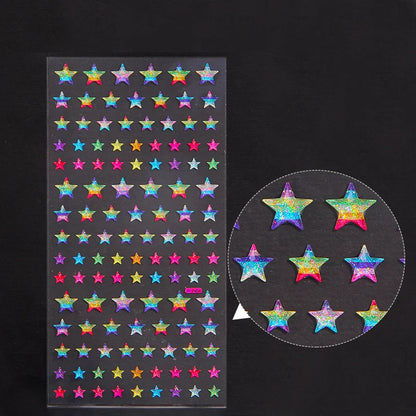 Glitter Magic Crystal Love Star Sticker 3D Shiny Gem Three-Dimensional Sticker Phone Notebook Diary DIY Gift Decoration For Girl
