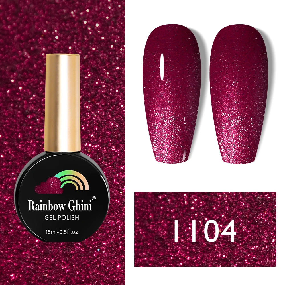 Rainbow Ghini 15ml HEMA TPO FREE Christmas Dark Red Wine Color Series Gel Nail Polish UV Nail Enamels Varnish Nail Supplies