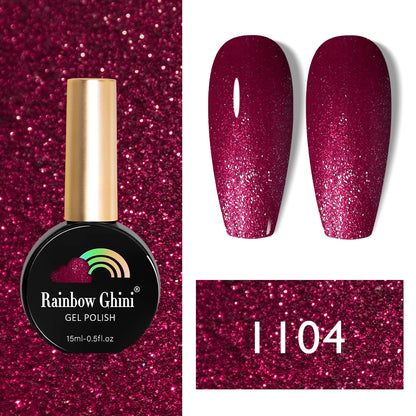 Rainbow Ghini 15ml HEMA TPO FREE Christmas Dark Red Wine Color Series Gel Nail Polish UV Nail Enamels Varnish Nail Supplies