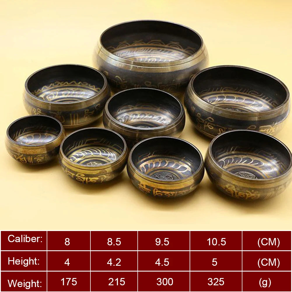 Tibetan Chime Singing Bowl Striker Handmade Buddha Yoga Meditation Sound Yoga Meditation Healing Copper Singing Bowl