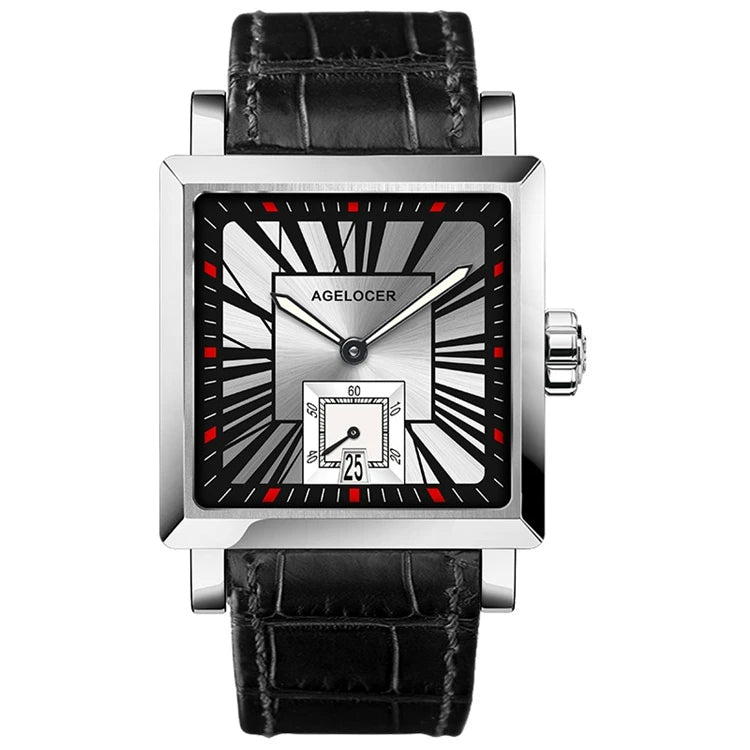 AGELOCER Original Codex Watch Men's Luxury square Business Formal Automatic Mechanical Watch Birthday Gift for Men