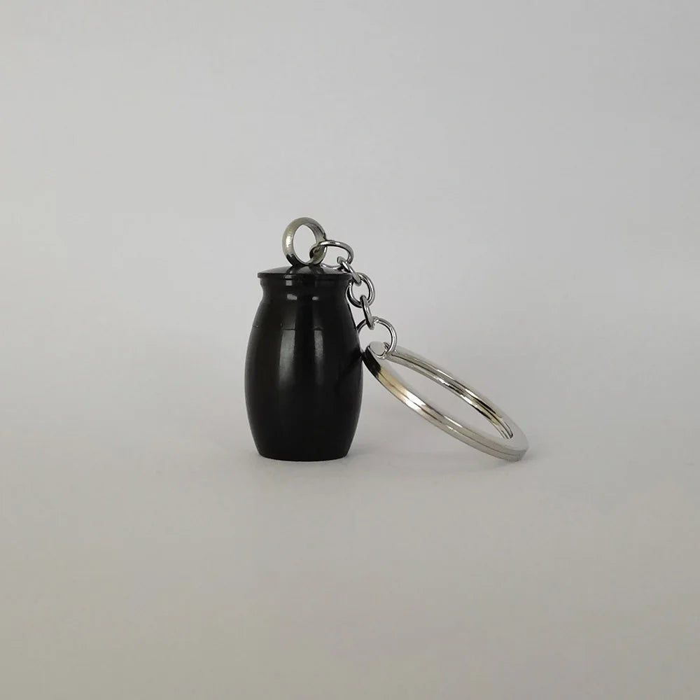 Moon Star Pendant Mini Cremation Engraved Urn Keychain Memorial Pet Human Ashes Funeral Keepsake Key Ring Jewelry for Men Women