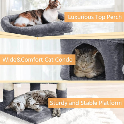 Hot Sale 23.5 Inches Cat Tree Tower Dark Gray Condo Sisal-Covered Scratching Posts Furniture for Pet Activity Cat House
