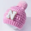 New European and American Fashion Wool Knitted Hat for Children Optional Letter Baby Warm Hat Baby Cap for Outdoor Scenes
