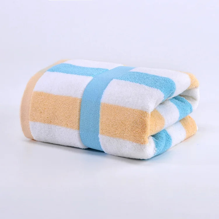 Wholesale Luxurious 32 Strands Pure Cotton Bath Towel Adult Multicolor Large Loop Soft Absorbent Water Multi Color Stripes