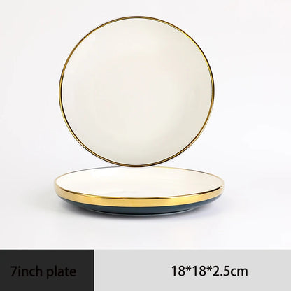 Home Premium Good Rim Ceramic Plates Sets Dinnerware Plate Dish