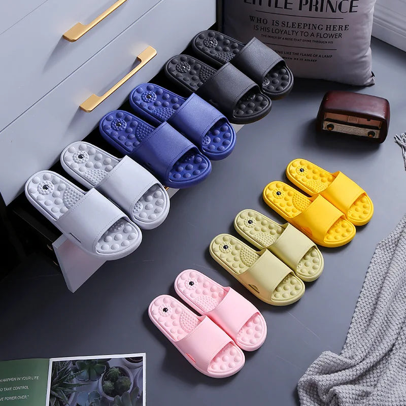 Greatslides Yellow Massage Slippers,Women Flat Bedroom Slippers Custom Logo Slides Sandals Manufacturer