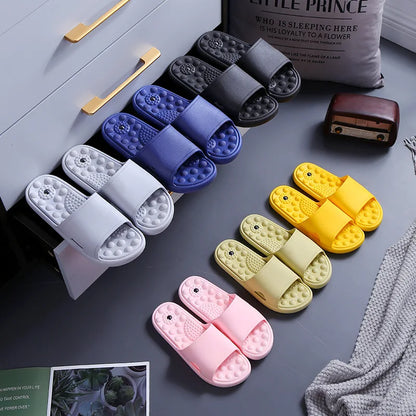 Greatslides Yellow Massage Slippers,Women Flat Bedroom Slippers Custom Logo Slides Sandals Manufacturer