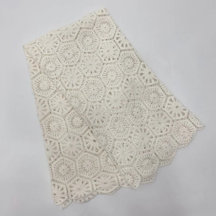 Full Lace Water Soluble Cotton Thread Embroidery Home Fabric Accessories for Clothing for Shoes Bags Fashionable Hollow Design