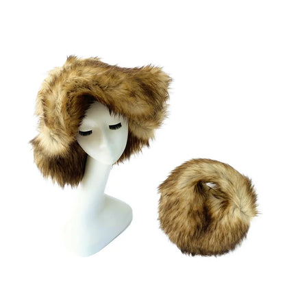 Y2k Hot Girls Small Half Moon Bag Set Women Luxury Furry Wrist Handbag Gothic Punk Faux Raccoon Fur Clutch Purses Bags With Hat