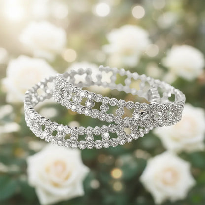 White Bridal Headband with Crystal Rhinestone for Wedding Hair Accessory for Bride