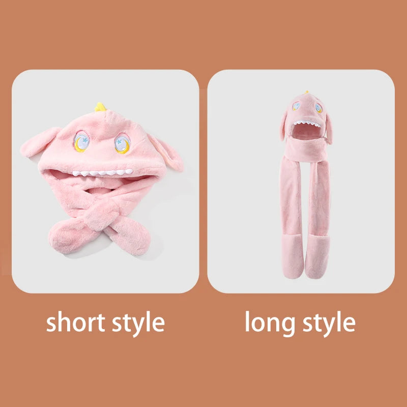 Cheap Animal Cute Winter Thermal Adult Kids Fur Scarf Hat