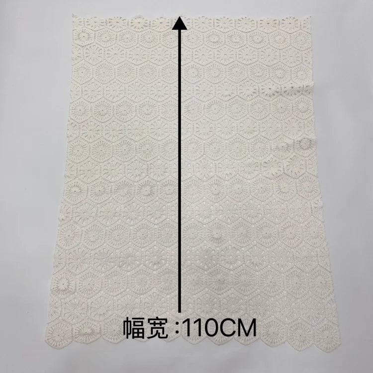 Full Lace Water Soluble Cotton Thread Embroidery Home Fabric Accessories for Clothing for Shoes Bags Fashionable Hollow Design