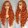 Orange Ginger 13x6 Hd Glueless Lace Front Human Hair Wig Lace Frontal  Colored Body Wave Human Hair Wigs for Black Women