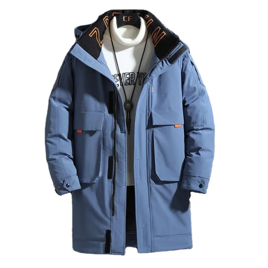 Couple Thick Hooded Long Men Winter Coats Duck Down Jacket Puffer Coat Men's Outdoor Down Coat Hooded Jacket