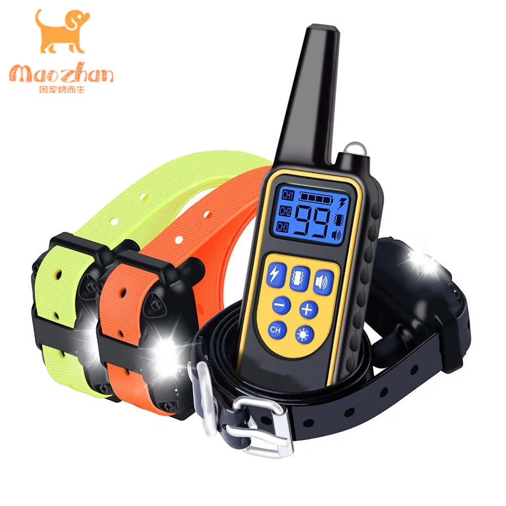 Waterproof 800m Electric Pet Training & Behavior Products Bark Collars Remote Control Rechargeable