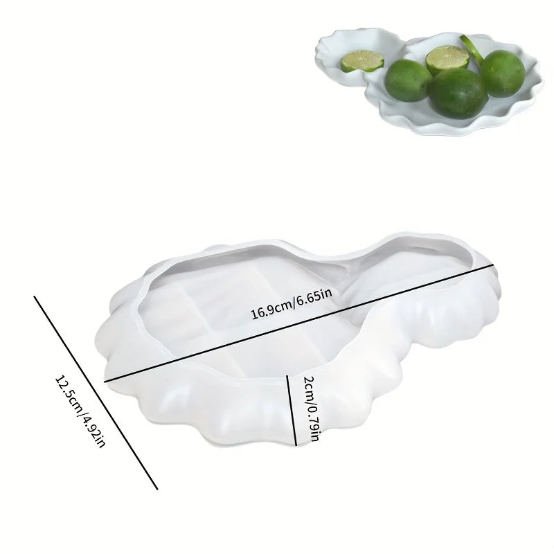 1pc Shell Tray Resin Silicone Mold Heat Resistant Non-Toxic Lace Shell Shaped for DIY Storage Trays/Candle Cups/Flower Pots