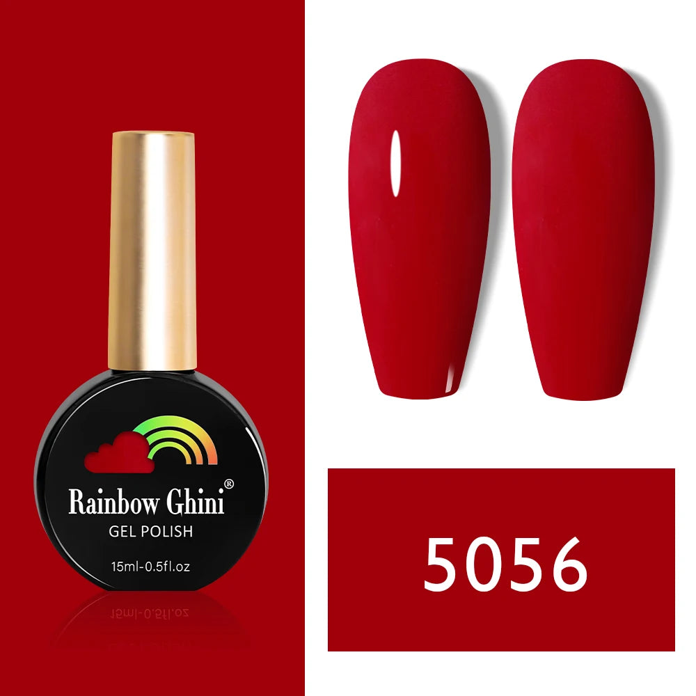 Rainbow Ghini 15ml HEMA TPO FREE Christmas Dark Red Wine Color Series Gel Nail Polish UV Nail Enamels Varnish Nail Supplies