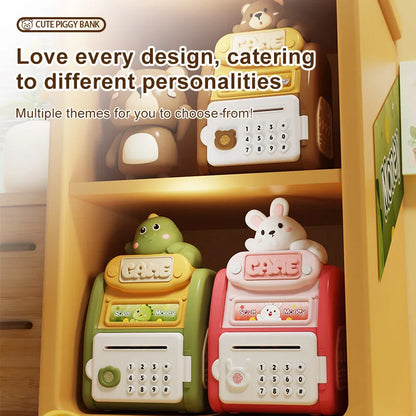 New Unisex Kids Plastic Piggy Bank Pet Fingerprint Password Artificial Intelligent Automatic Roll Coins Access Toys Children