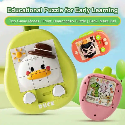OEM Educational Handheld Game Console 3D Huarong Road Fun Puzzle Toys 2 in 1 Maze Game Unisex Plastic Toy