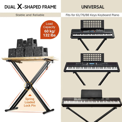 Wholesale Heavy -Duty Adjustable Digital Piano Keyboard Piano X-Frame Stand  Electric Piano  Stand
