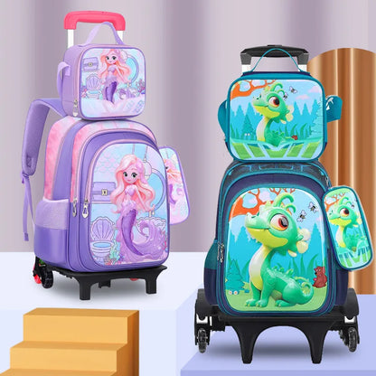 3D Cartoon Children 16 Inch 3PCS School  Bags Set Kids School Backpack  With Pencil Case and Lunch Container for Boy Girl