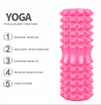 45cm High Density Foam Roller Yoga Column Deep Massage Fitness Equipment Sport EVA Block Muscle relaxation Pilates Gym Exercises